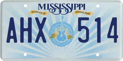 MS license plate AHX514