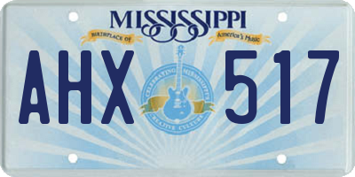 MS license plate AHX517
