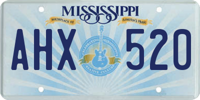 MS license plate AHX520