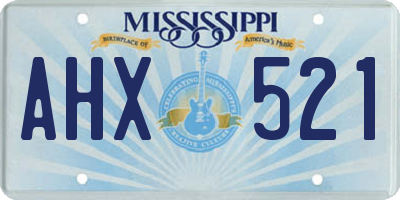 MS license plate AHX521
