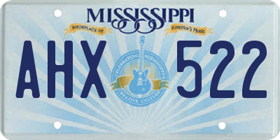 MS license plate AHX522