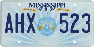MS license plate AHX523