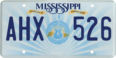 MS license plate AHX526