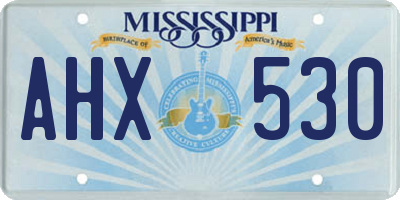 MS license plate AHX530