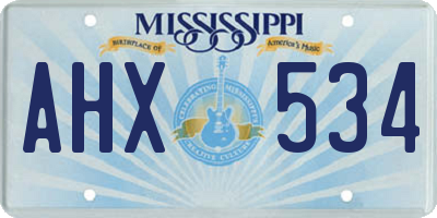 MS license plate AHX534
