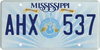 MS license plate AHX537
