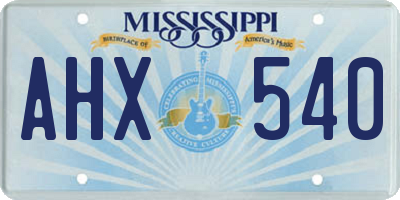 MS license plate AHX540