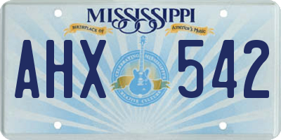 MS license plate AHX542