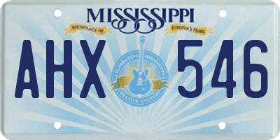 MS license plate AHX546