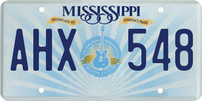 MS license plate AHX548