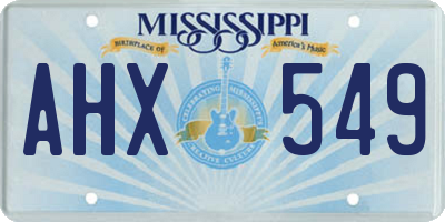 MS license plate AHX549