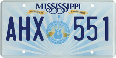 MS license plate AHX551