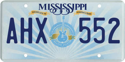 MS license plate AHX552