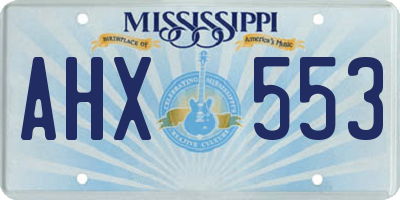 MS license plate AHX553