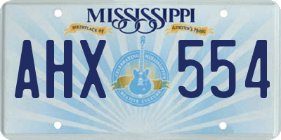 MS license plate AHX554