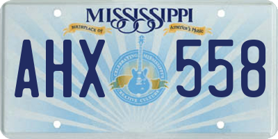 MS license plate AHX558