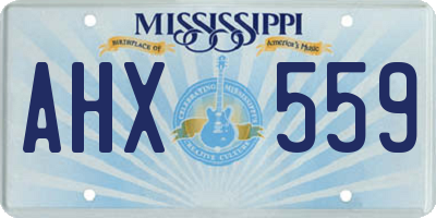 MS license plate AHX559