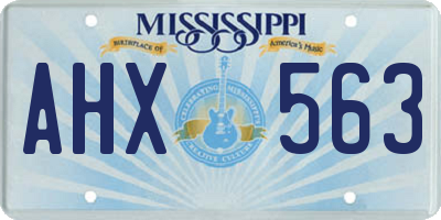 MS license plate AHX563
