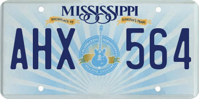 MS license plate AHX564