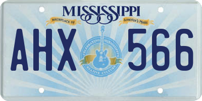 MS license plate AHX566