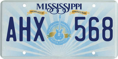 MS license plate AHX568