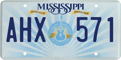 MS license plate AHX571