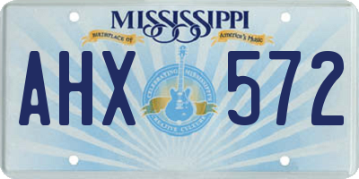 MS license plate AHX572