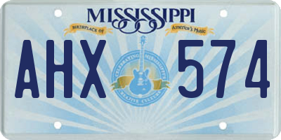 MS license plate AHX574