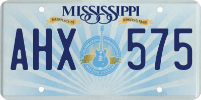 MS license plate AHX575