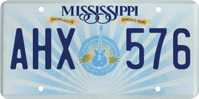 MS license plate AHX576