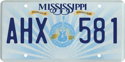 MS license plate AHX581