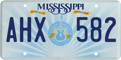 MS license plate AHX582
