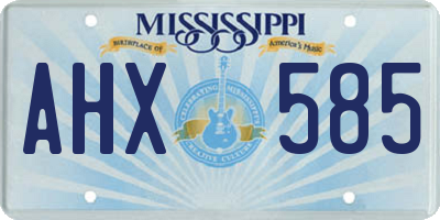 MS license plate AHX585