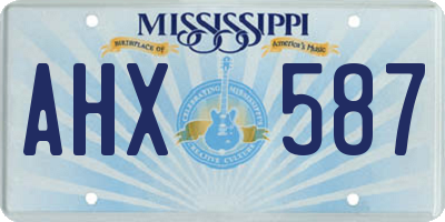 MS license plate AHX587