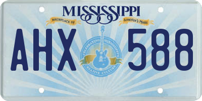 MS license plate AHX588