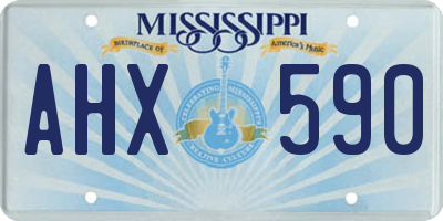 MS license plate AHX590