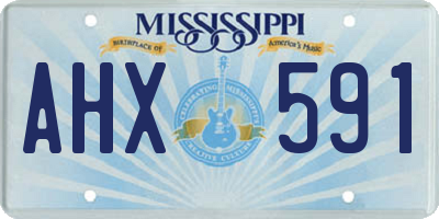 MS license plate AHX591