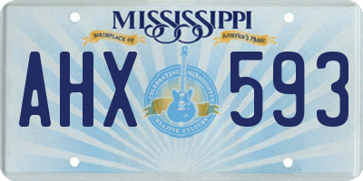 MS license plate AHX593