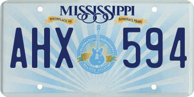 MS license plate AHX594