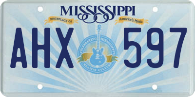 MS license plate AHX597