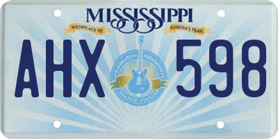 MS license plate AHX598