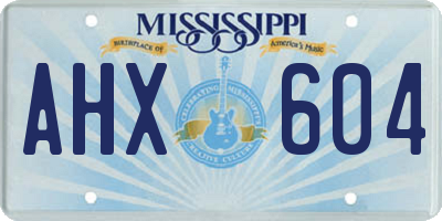 MS license plate AHX604