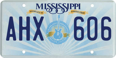MS license plate AHX606