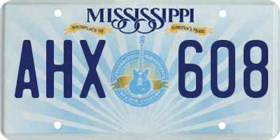 MS license plate AHX608