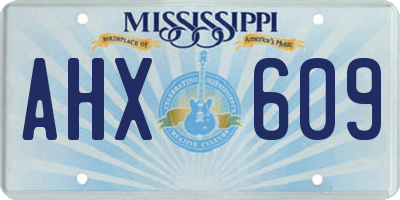 MS license plate AHX609