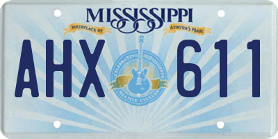 MS license plate AHX611