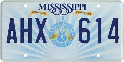 MS license plate AHX614
