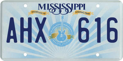 MS license plate AHX616