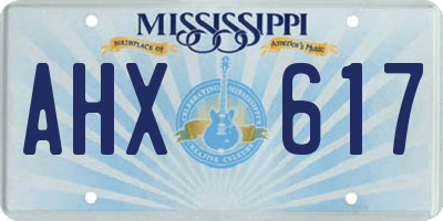 MS license plate AHX617