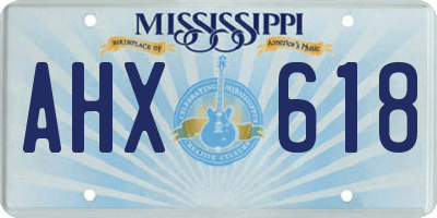 MS license plate AHX618